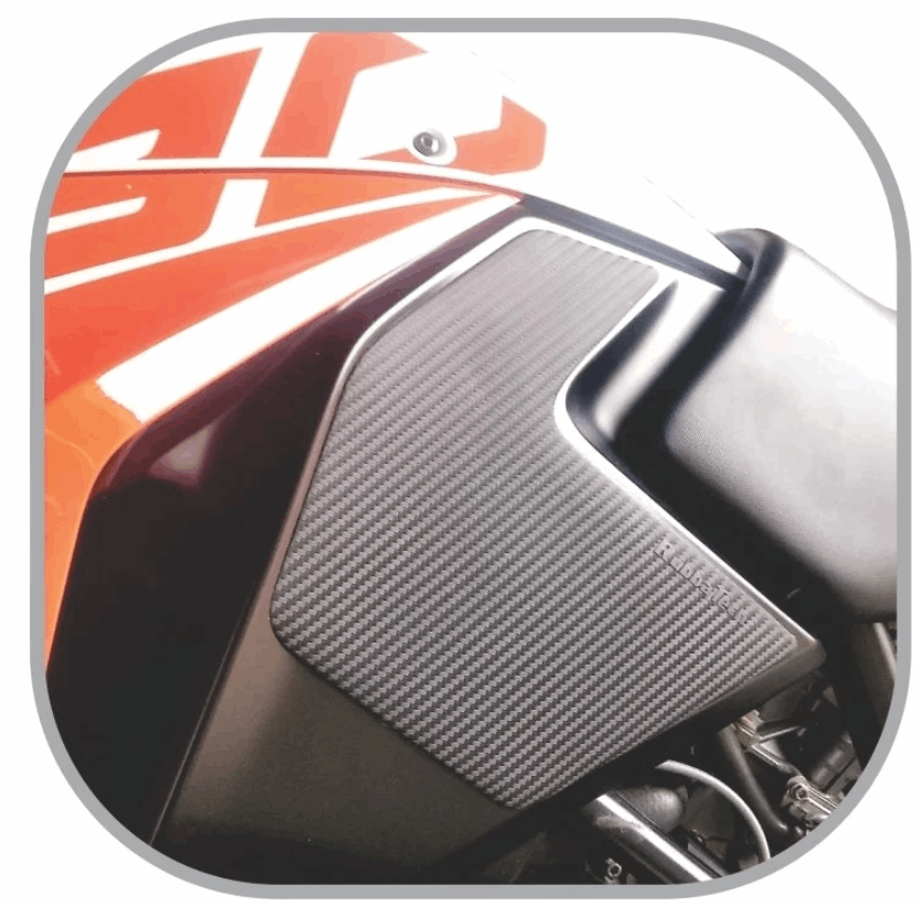 KTM Tank Knee Pads | Rubbatech motorcycle tank protector RoadCarver 